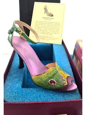 Raine Originals "Emerald Luna" Mini Shoe Green Purple Circa 2002 NIB PR601